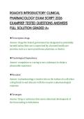 ROACH&rsquo;S INTRODUCTORY CLINICAL&NewLine;PHARMACOLOGY EXAM SCRIPT 2026&NewLine;EXAMPREP TESTED QUESTIONS ANSWERS&NewLine;FULL SOLUTION GRADED A&plus;