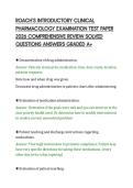 ROACH&rsquo;S INTRODUCTORY CLINICAL&NewLine;PHARMACOLOGY EXAMINATION TEST PAPER&NewLine;2026 COMPREHENSIVE REVIEW SOLVED&NewLine;QUESTIONS ANSWERS GRADED A&plus;