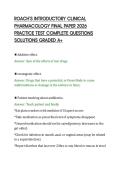 ROACH&rsquo;S INTRODUCTORY CLINICAL&NewLine;PHARMACOLOGY FINAL PAPER 2026&NewLine;PRACTICE TEST COMPLETE QUESTIONS&NewLine;SOLUTIONS GRADED A&plus;