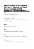 ESSENTIALS OF GENETICS 10TH&NewLine;EDITION BY WILLIAM KLUG 2026&NewLine;BIOLOGY SCRIPT SOLVED&NewLine;QUESTIONS VERIFIED ANSWERS A&plus;&NewLine;