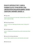 ROACH&rsquo;S INTRODUCTORY CLINICAL&NewLine;PHARMACOLOGY EXAM REVIEW 2026&NewLine;CERTIFICATION EVALUATION BUNDLE TESTED&NewLine;QUESTIONS ANSWERS GRADED A&plus;