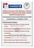 Wilkes University NSG 526 Exam 1 &ndash; Clinical Modalities in Advanced Psychiatric Mental Health Nursing Practice &lpar;2026&sol;2027&rpar; &vert; Actual Questions & Answers &lpar;Verified&rpar; with Detailed Rationales&comma; 100&percnt; Guaranteed Pass &vert;&vert; Complete A&plus; Guide