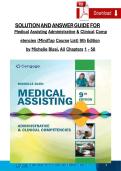 SOLUTION MANUAL FOR MEDICAL ASSISTING ADMINISTRATIVE CLINICAL COMPETENCIES MIND TAP COURSE LIST 9TH EDITION BY MICHELLE BLESI&comma; ALL CHAPTERS 1-58 A&plus; VERIFIED