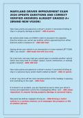 MARYLAND DRIVER IMPROVEMENT EXAM 2026 UPDATE QUESTIONS AND CORRECT VERIFIED ANSWERS ALREADY GRADED A&plus; &lpar;BRAND NEW VISION&rpar;