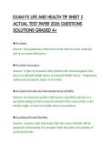 EXAM FX LIFE AND HEALTH TIP SHEET 2&NewLine;ACTUAL TEST PAPER 2026 QUESTIONS&NewLine;SOLUTIONS GRADED A&plus;