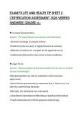 EXAM FX LIFE AND HEALTH TIP SHEET 2&NewLine;CERTIFICATION ASSESSMENT 2026 VERIFIED&NewLine;ANSWERS GRADED A&plus;