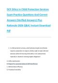 DCF Ethics in Child Protection Services &NewLine;Exam Practice Questions And Correct &NewLine;Answers &lpar;Verified Answers&rpar; Plus &NewLine;Rationale 2026 Q&A&vert; Instant Download &NewLine;Pdf 