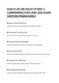 EXAM FX LIFE AND HEALTH TIP SHEET 2&NewLine;COMPREHENSIVE STUDY SHEET 2026 SOLVED&NewLine;QUESTIONS PREMIUM BUNDLE&NewLine;