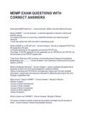 MDMP EXAM QUESTIONS WITH CORRECT ANSWERS
