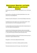 Measurement&comma; Materials&comma; and Safety &lpar;NIMS&rpar; Questions and Correct Answers