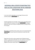 NATIONAL REAL ESTATE EXAM PRACTICE&NewLine;TEST-ACTUAL QUESTIONS WITH VERIFIED&NewLine;SOLUTIONS 2026