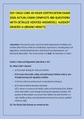 DCF CHILD CARE 40 HOUR CERTIFICATION EXAM &NewLine;2026 ACTUAL EXAM COMPLETE 400 QUESTIONS &NewLine;WITH DETAILED VERIFIED ANSWERS&vert;&vert; ALREADY &NewLine;GRADED A&plus;&lpar;BRAND NEW&excl;&excl;&excl;&rpar; 