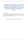 PMHNP Exam Prep 2026-2027&colon; 100 Questions & Answers&NewLine;&NewLine;