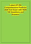 Latest ATI RN &NewLine;Comprehensive Predictor &NewLine;2026 Exit Exam with NGN &NewLine;180 Questions and &NewLine;Answers
