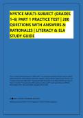 NYSTCE MULTI-SUBJECT &lpar;GRADES &NewLine;1&ndash;6&rpar; PART 1 PRACTICE TEST &vert; 200 &NewLine;QUESTIONS WITH ANSWERS & &NewLine;RATIONALES &vert; LITERACY & ELA &NewLine;STUDY GUIDE