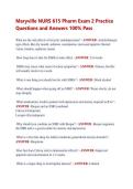 Maryville NURS 615 Pharm Exam 2 Practice &NewLine;Questions and Answers 100&percnt; Pass