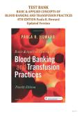 TEST BANK Basic & Applied Concepts of Blood Banking and Transfusion Practices 4th Edition Howard &vert; Complete Guide with Rationales