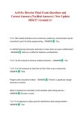 Activity Director Final Exam Questions and Correct Answers &lpar;Verified Answers&rpar; &vert; New Update 2026&sol;27 &vert; Graded A&plus;