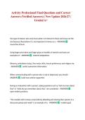 Activity Professional Final Questions and Correct Answers &lpar;Verified Answers&rpar; New Update 2026