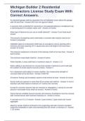 MICHIGAN BUILDER 2 RESIDENTIAL CONTRACTORS LICENSE ASSESSMENT QUESTIONS AND ANSWERS 2026 VERIFIED STUDY GUIDE