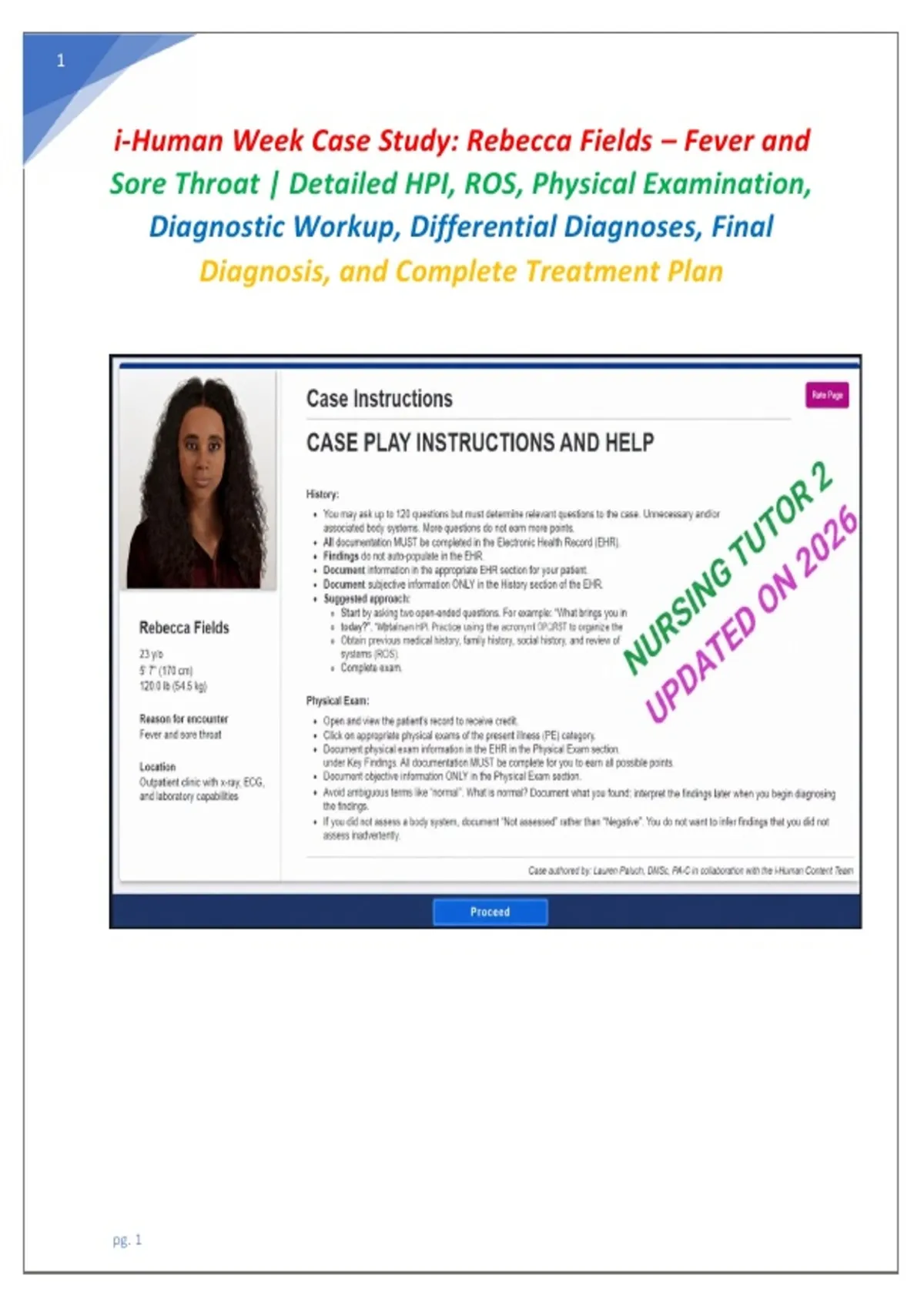 i-Human Week Case Study: Rebecca Fields – Fever and Sore Throat ...