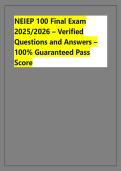 NEIEP 100 Final Exam &NewLine;2025&sol;2026 &ndash; Verified &NewLine;Questions and Answers &ndash;&NewLine;100&percnt; Guaranteed Pass &NewLine;Score