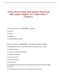 Activity Director Basic Study guide for Final Exam with Complete Solution &vert; New Update 2026&sol;27 &vert; Graded A&plus;