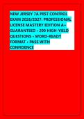 NEW JERSEY 7A PEST CONTROL &NewLine;EXAM 2026&sol;2027&colon; PROFESSIONAL &NewLine;LICENSE MASTERY EDITION A&plus; &NewLine;GUARANTEED &bull; 200 HIGH-YIELD &NewLine;QUESTIONS &bull; WORD-READY &NewLine;FORMAT &bull; PASS WITH &NewLine;CONFIDENCE