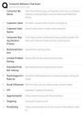 Consumer Behavior Final Exam Review 2026 &vert; Complete Marketing Psychology Study Guide & Practice Questions