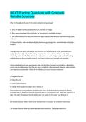 MCAT Practice Questions with Complete Reliable Solutions