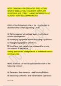NERC TRANSMISSION OPERATOR &lpar;TOP&rpar; ACTUAL &NewLine;NEWEST 2026 ACTUAL EXAM&vert; WITH COMPLETE &NewLine;QUESTIONS AND CORECT ANSWERS&sol;GRADED A&plus;&sol;&sol;&NewLine;ALREADY VERIFIED&sol;&sol;&lpar;BRAND NEW&excl;&excl;&rpar;