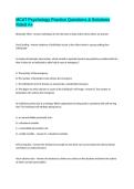 MCAT Psychology Practice Questions & Solutions Rated A&plus;