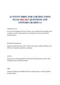 ACTIVITY DIRECTOR CERTIFICATION EXAM 2026-2027 QUESTIONS AND ANSWERS GRADED A&plus;&NewLine;&NewLine;