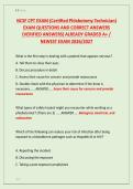 NCSF CPT EXAM &lpar;Certified Phlebotomy Technician&rpar; &NewLine;EXAM QUESTIONS AND CORRECT ANSWERS &NewLine;&lpar;VERIFIED ANSWERS&rpar; ALREADY GRADED A&plus; &sol; &NewLine;NEWEST EXAM 2026&sol;2027 