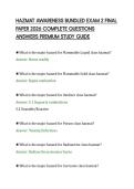 HAZMAT AWARENESS BUNDLED EXAM 2 FINAL&NewLine;PAPER 2026 COMPLETE QUESTIONS&NewLine;ANSWERS PREMIUM STUDY GUIDE&NewLine;