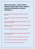 INTB 200 EXAM 1 2026 LATEST UPDATE QUESTIONS AND CORRECT VERIFIED ANSWERS ALREADY GRADED A&plus;