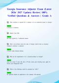 Georgia Insurance Adjuster Exam &lpar;Latest 2026&sol; 2027 Update&rpar; Review&vert; 100&percnt; Verified Questions & Answers &vert; Grade A 