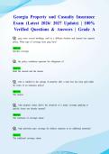 Georgia Property and Casualty Insurance Exam &lpar;Latest 2026&sol; 2027 Update&rpar; &vert; 100&percnt; Verified Questions & Answers &vert; Grade A