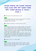 Georgia Property and Casualty Insurance Exam &lpar;Latest 2026&sol; 2027 Update&rpar; Guide&vert; 100&percnt; Verified Questions & Answers &vert; Grade A