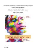 Test Bank for Fundamentals of Human Neuropsychology 8th Edition&NewLine;by Bryan Kolb & Ian Whishaw&NewLine;All Chapters &vert; Q&As Verified &vert; Grade A&plus; Assured&NewLine;ISBN 9781319154042&NewLine;
