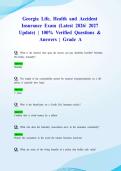 Georgia Life&comma; Health and Accident Insurance Exam &lpar;Latest 2026&sol; 2027 Update&rpar; &vert; 100&percnt; Verified Questions & Answers &vert; Grade A
