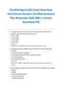 Enrolled Agent &lpar;EA&rpar; Exam Questions And Correct Answers &lpar;Verified Answers&rpar; Plus Rationales 2026 Q&A &vert; Instant Download Pdf