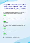 Georgia Life and Health Insurance Exam &lpar;Latest 2026&sol; 2027 Update&rpar; Guide&vert; 100&percnt; Verified Questions & Answers &vert; Grade A