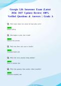 Georgia Life Insurance Exam &lpar;Latest 2026&sol; 2027 Update&rpar; Review&vert; 100&percnt; Verified Questions & Answers &vert; Grade A