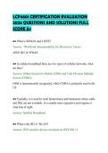 LCP4801 CERTIFICATION EVALUATION&NewLine;2026 QUESTIONS AND SOLUTIONS FULL&NewLine;SCORE A&plus;
