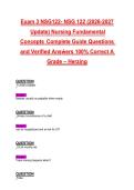 NSG 122 Nursing Fundamental Concepts Exam 3 Study Guide Practice Questions and Detailed Answers Herzing