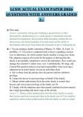 LCSW ACTUAL EXAM PAPER 2026&NewLine;QUESTIONS WITH ANSWERS GRADED&NewLine;A&plus;&NewLine;