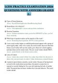 LCSW PRACTICE EXAMINATION 2026&NewLine;QUESTIONS WITH ANSWERS GRADED&NewLine;A&plus;&NewLine;