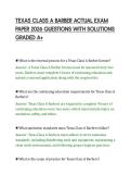 TEXAS CLASS A BARBER ACTUAL EXAM&NewLine;PAPER 2026 QUESTIONS WITH SOLUTIONS&NewLine;GRADED A&plus;