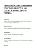 TEXAS CLASS A BARBER COMPREHENSIVE&NewLine;STUDY GUIDE 2026 CUTTING AND&NewLine;STYLING TECHNIQUES SOLUTIONS&NewLine;VERIFIED A&plus;